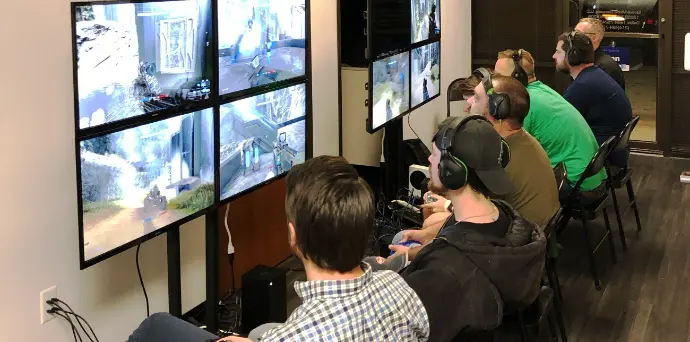  IQueue Media Company team video gaming event.