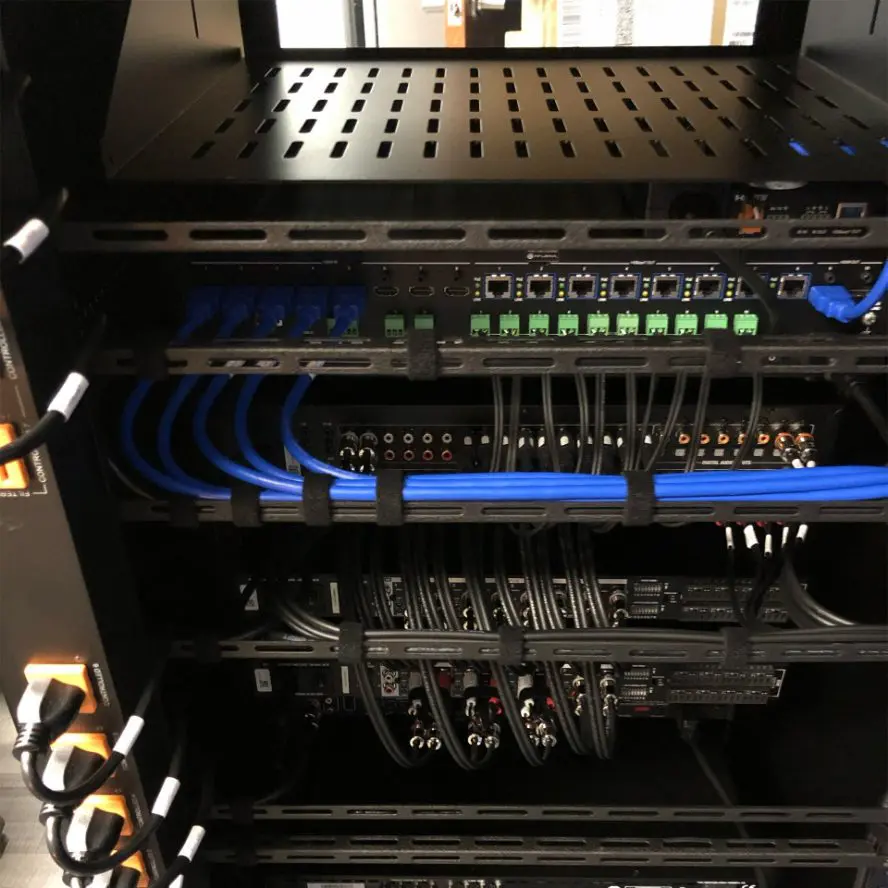 System demo for AV rack and cabling system.