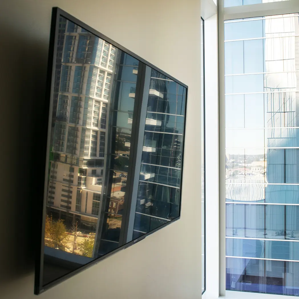 TV installation in high-rise building.