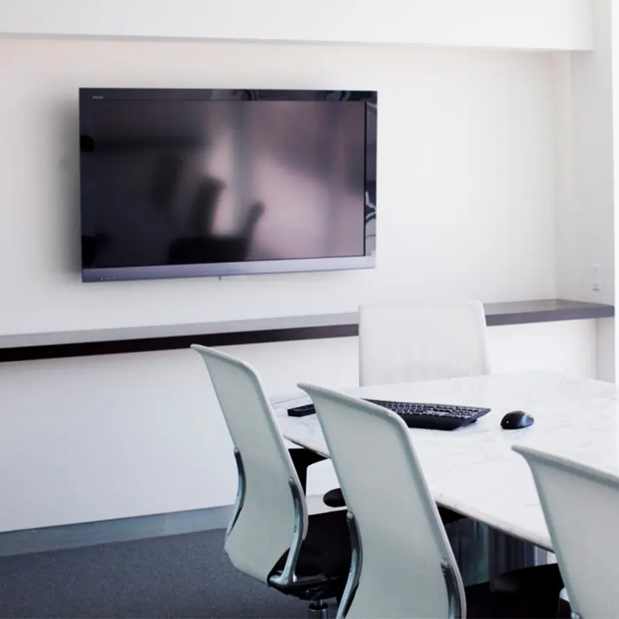 Office conference room AV installation.