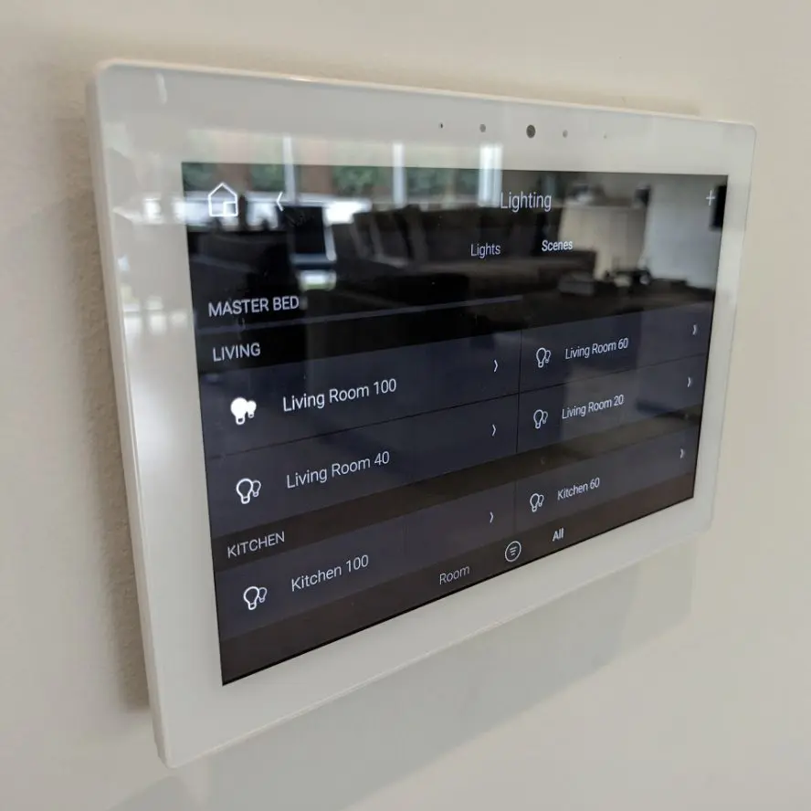 Control4 home automation control panel interfaces.