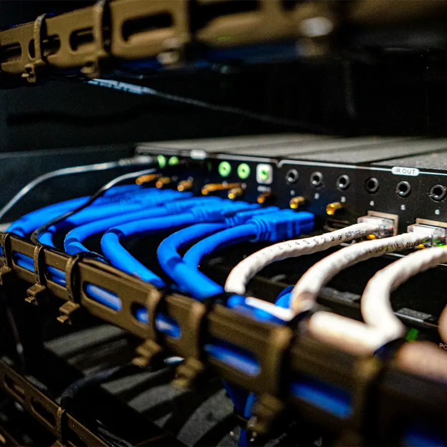 WiFi access point installation and cord organization.